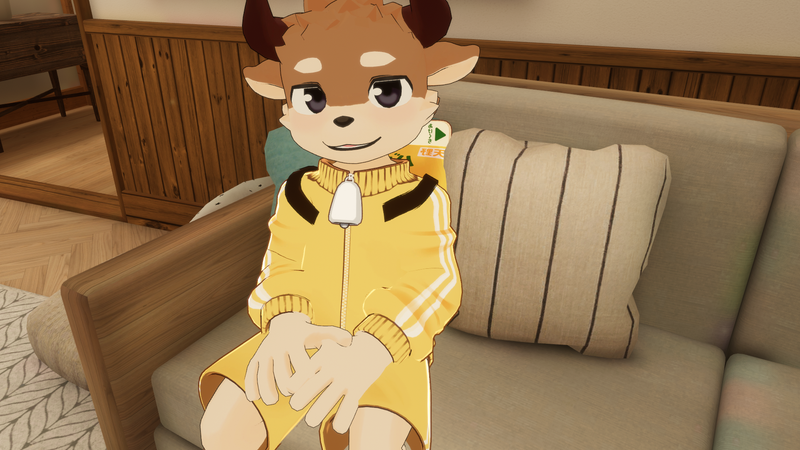 みけじんさんに作っていただいた牛アバター＋牛ジャージ🐮