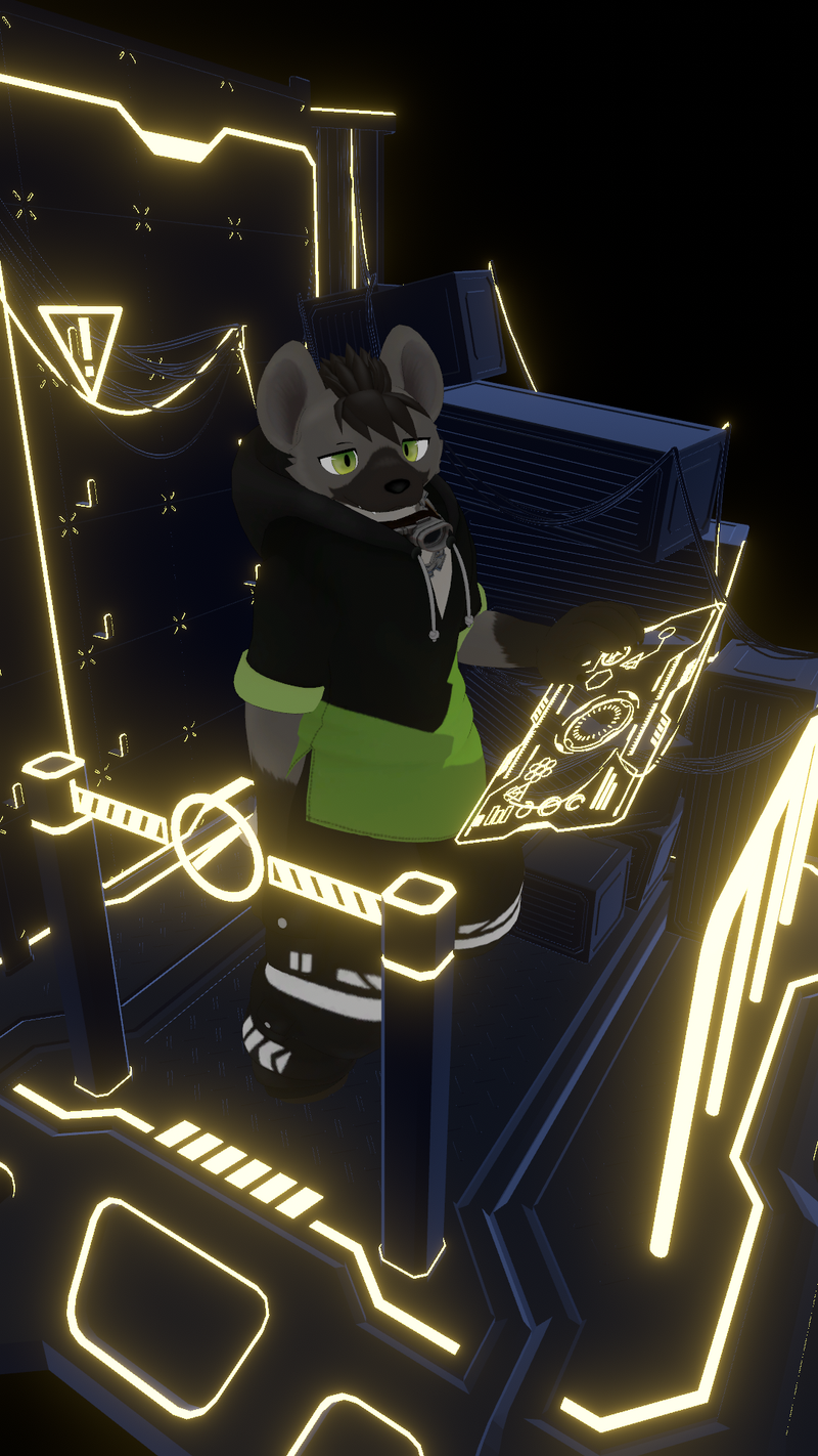 らすちんワークス「レレ」+ルーガン族(髪)+ゴーグル+パーカー風衣装
