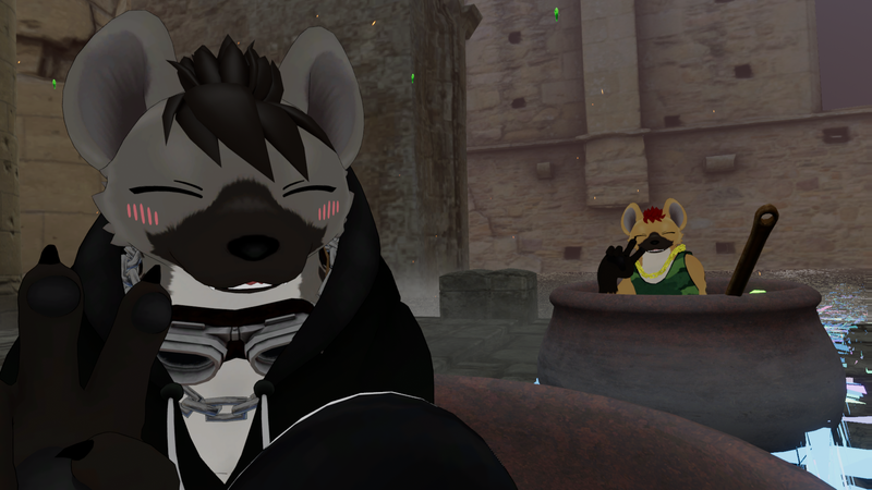 らすちんワークス「レレ」+ルーガン族(髪)+ゴーグル+パーカー風衣装
